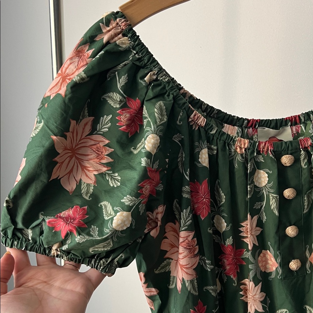 FARM RIO GARDEN GREEN MAXI DRESS L - Picture 7 of 14